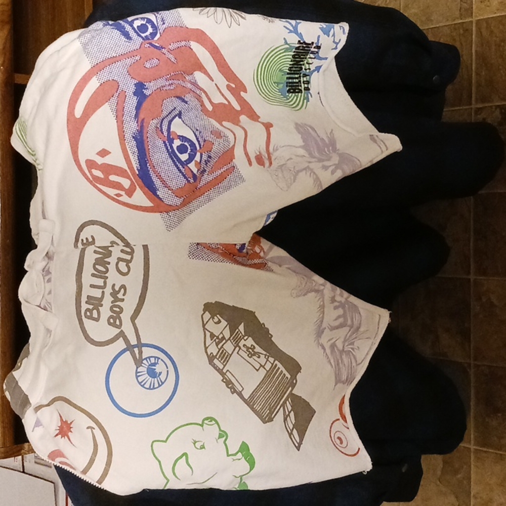 Billionaire Boys Club white multi printed shorts